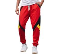 Generisch Pantaloni per il tempo libero, da uomo, leggeri, elasticizzati, in vita, traspiranti, per attività all'aria aperta, softshell, Colore: rosso, 3XL