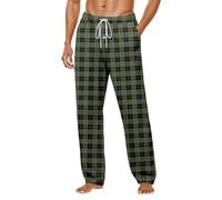 Generisch Pantaloni per il tempo libero da uomo, morbidi e comodi, con patta dei pantaloni con bottoni, design in tinta unita, per l'uso quotidiano in casa e all'aperto, verde militare, 3XL