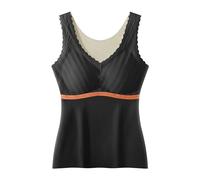 Generisch Pantaloni riscaldabili da donna, biancheria intima termica, canottiera, strato base foderato, camicie termiche invernali per la stagione fredda, maglia lunga da corsa da uomo, Nero , 3XL