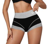 Generisch Pantaloni sportivi da donna dal taglio boyshort-- Mutande traspiranti con vita a contrasto | Pantaloncini hipster con cuciture per sport e uso quotidiano, Stil_t01 Grigio, L