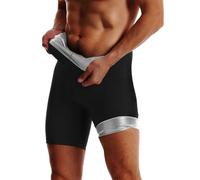 Generisch Pantaloni sportivi da sauna da uomo, a vita alta, pantaloni dimagranti, pantaloni termici, per cosce e vita, per sauna, argento, M
