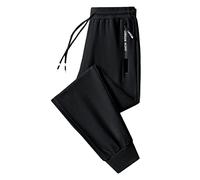 Generisch Pantaloni sportivi da uomo, per il tempo libero, comodi, per il fitness, traspiranti, leggeri, per il comfort quotidiano, Nero , 5XL