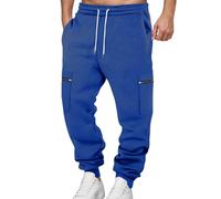 Generisch Pantaloni sportivi da uomo, per il tempo libero, leggeri, elasticizzati, in vita, casual, per attività all'aria aperta, in softshell, da trekking, da trekking, Blu, XXL