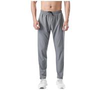 Generisch Pantaloni sportivi da uomo, traspiranti, ad asciugatura rapida, per il tempo libero, in tinta unita, per lo yoga, per attività all'aria aperta, da trekking, funzionali, grigio scuro, 5XL