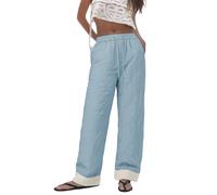 Generisch Pantaloni termici da donna, invernali, antivento, foderati, ispessiti, per il tempo libero, tinta unita, minimalisti, con simpatica combinazione di colori, dritti, gamba larga, streetwear