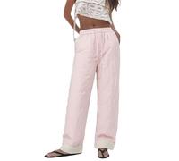 Generisch Pantaloni termici da donna, invernali, antivento, foderati, ispessiti, per il tempo libero, tinta unita, minimalisti, con simpatica combinazione di colori, dritti, gamba larga, streetwear