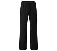 Generisch Pantaloni traspiranti e dal taglio dritto, comodi pantaloni per il tempo libero con elastico in vita per ragazze e ragazzi, Nero , 16-17 Jahre