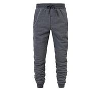 Generisch Pantaloni Uomo Hook-Track Allacciatura Pantaloni da Allenamento con Solido Colore Lace-up Tasca per Uomo, grigio scuro, XXL