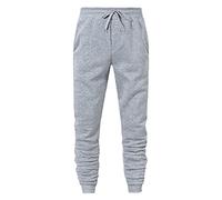 Generisch Pantaloni Uomo Hook-Track Allacciatura Pantaloni da Allenamento con Solido Colore Lace-up Tasca per Uomo, grigio., XXL