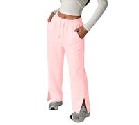 Generisch Pantaloni versatili per il tempo libero con colletto a fessura, gamba larga per il massimo comfort, piena libertà di movimento nella vita di tutti i giorni, eleganti pantaloni da jogging per
