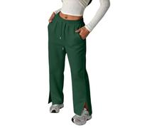 Generisch Pantaloni versatili per il tempo libero con colletto a fessura, gamba larga per il massimo comfort, piena libertà di movimento nella vita di tutti i giorni, eleganti pantaloni da jogging per