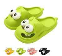 Generisch Pantofole a forma di bacio della lingua per uomo e donna, divertenti pantofole 3D per cani con occhi grandi per coppie, verde, 40/41 EU