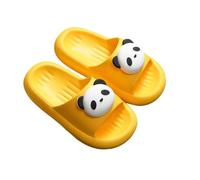 Generisch Pantofole bambina morbida EVA per interni ed esterni comode con stampa panda scarpe per bambini da 2 a 12 anni, giallo., 35 EU