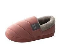 Generisch Pantofole calde da donna, invernali, da uomo, in feltro, imbottite, antiscivolo, in memory foam, unisex, adatte per coppie, Rosa acceso., 37 EU