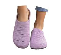 Generisch Pantofole casual da donna con suola morbida, punta rotonda, piatte, comode, ideali per l'uso quotidiano, passeggiate e attività ricreative, Lilla, 38 EU