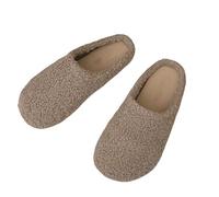 Generisch Pantofole comode da donna e da uomo, imbottite, in diversi colori e dimensioni, progettate in feltro, senza mulesing, cachi, 37