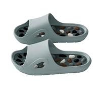 Generisch Pantofole con gommini massaggianti, da donna, per massaggio, per casa, doccia, antiscivolo, da spiaggia, aperte, per massaggio ai piedi, grigio., 42 EU