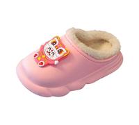 Generisch Pantofole da bambina invernali con calda imbottitura, con suola morbida, per bambini, per interni ed esterni, impermeabili, comode, leggere, per bambini dai 3 ai 10 anni, 02 rosa., 29.5 EU