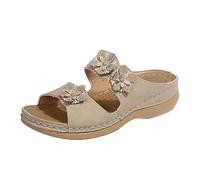 Generisch Pantofole da donna alla moda per il tempo libero, attività estive, con elegante design a punta aperta, tacco a zeppa, perfettamente abbinabili con jeans, ideali per tutti i giorni e le