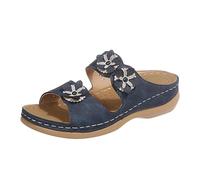 Generisch Pantofole da donna alla moda per il tempo libero, attività estive, con elegante design a punta aperta, tacco a zeppa, perfettamente abbinabili con jeans, ideali per tutti i giorni e le