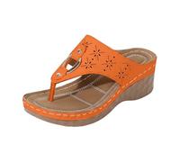 Generisch Pantofole da donna alla moda sandali con plateau con comoda infradito - comode pantofole estive per il tempo libero, Colore: arancione., 40 EU