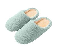 Generisch Pantofole da donna autunno/inverno muto, fondo morbido, comode, in peluche, calde, antiscivolo, per il tempo libero, per la casa e gli interni, verde, 41 EU
