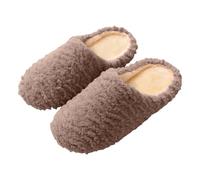 Generisch Pantofole da donna autunno/inverno muto, fondo morbido, comode, in peluche, calde, antiscivolo, per il tempo libero, per la casa e gli interni, caffè, 45 EU