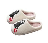 Generisch Pantofole da donna/bambino Couples Holiday Stampato Slippers For Men And Women Warm Slippers At Home Scarpe con Ruote Donna 37, bianco, 41 EU