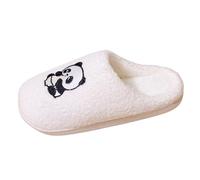 Generisch Pantofole da donna, calde, morbide e morbide, con simpatica cartone animato, panda con suola morbida, comode, per il tempo libero, per la casa, l'inverno, Bianco2., 37 EU