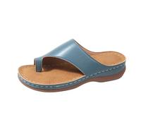 Generisch Pantofole da donna casual, per l'estate, pratiche, scarpe da spiaggia alla moda, comode e piatte per le giornate di relax, Celeste., 40 EU