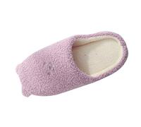 Generisch Pantofole da donna con caricatura, in peluche, calde, morbide, comode, antiscivolo, per il tempo libero, per la casa e gli interni, Lilla, 38 EU