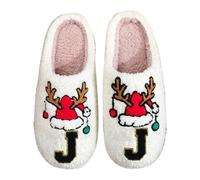 Generisch Pantofole da donna con lettere pantofole, scarpe comode, calde scarpe invernali per coppie, traspiranti e comode, ideali per le vacanze per lui, Bianco5., 38 EU