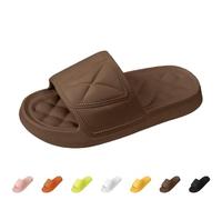 Generisch Pantofole da donna con plantare, ciabatte con suola spessa, pantofole da donna Bedroom Slipper piedi larghi, ciabatte silenziose, comode da donna per il tempo libero, caffè, 40 EU