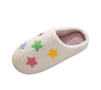 Generisch Pantofole da donna con simpatiche caricature, in peluche, con suola spessa, morbide, comode, antiscivolo, per interni, per il tempo libero, per la casa, l'inverno, E C, 41 EU