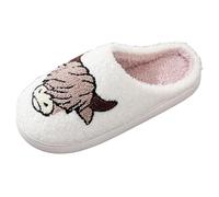 Generisch Pantofole da donna coppia inverno carino modello di mucca cartoni animati grandi dimensioni calde pantofole imbottite, bianco, 37 EU