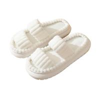 Generisch Pantofole da donna e uomo, alla moda, con punta aperta, soffici, suola spessa, comode, antiscivolo, in memory foam, unisex, adatte per coppie, bianco, 42 EU