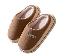 Generisch Pantofole da donna e uomo, calde, morbide, imbottite, con suola spessa, antiscivolo, in memory foam, per coppie, adatte per interni ed esterni, caffè, 36 EU