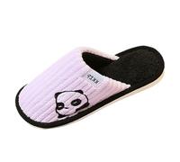 Generisch Pantofole da donna e uomo, calde pantofole in feltro Autumn and Winter Cute Panda Pattern Indoor Home Warm Plush Men and Women Slippers Home Furry Cotton Slippers, Lilla, 36 EU