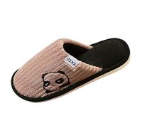 Generisch Pantofole da donna e uomo, calde pantofole in feltro Autumn and Winter Cute Panda Pattern Indoor Home Warm Plush Men and Women Slippers Home Furry Cotton Slippers, marrone, 42 EU