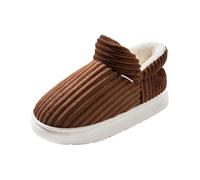 Generisch Pantofole da donna e uomo, invernali, calde, chiuse, in peluche, morbide, moderne, comode, eleganti e antiscivolo, in memory foam foderate, 6 caffè, 39 EU