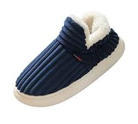 Generisch Pantofole da donna e uomo, invernali, calde, chiuse, in peluche, morbide, moderne, comode, eleganti e antiscivolo, in memory foam foderate, 4 Marine, 43 EU