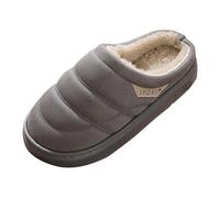 Generisch Pantofole da donna e uomo, silenziose, antiscivolo, calde, in feltro, suola spessa, in memory foam, foderate in peluche, unisex, per coppie, adatte per interni ed esterni, grigio., 42 EU