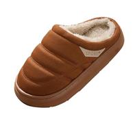 Generisch Pantofole da donna e uomo, silenziose, antiscivolo, calde, in feltro, suola spessa, in memory foam, foderate in peluche, unisex, per coppie, adatte per interni ed esterni, marrone, 36 EU