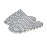 Generisch Pantofole da donna e uomo, unisex, calde, a righe, comode, in memory foam, con suola morbida, antiscivolo, per gli ospiti, adatte per coppie, grigio., 36 EU