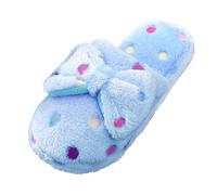 Generisch Pantofole da donna, eleganti pantofole in feltro, con imbottitura in pile, comode pantofole invernali, per il tempo libero, leggere, morbide e antiscivolo, Blu, 36/37 EU