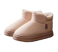 Generisch Pantofole da donna in peluche, comode, morbide, in tinta unita, per la casa, l'inverno, calde, antiscivolo, tinta unita, profilo spesso, ammortizzazione, beige., 38.5 EU