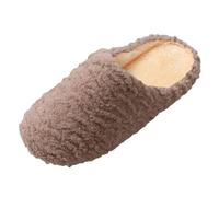 Generisch Pantofole da donna in peluche, da donna, invernali, chiuse, morbide, mute, per la casa, per coppia d'amore, antiscivolo, comode pantofole in feltro, caffè, 44 EU