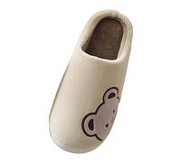 Generisch Pantofole da donna in peluche soffice, graziose ciabatte morbide, comode e calde invernali, antiscivolo, slip-on per la casa, camera da letto in cotone, khaki1, 42-43