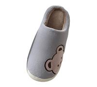 Generisch Pantofole da donna in peluche soffice, graziose ciabatte morbide, comode e calde invernali, antiscivolo, slip-on per la casa, camera da letto in cotone, Blu marino 1, 44-45