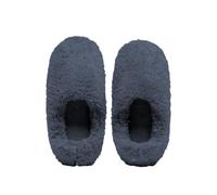 Generisch Pantofole da donna invernali, calde, chiuse, piatte, in peluche, in memory foam, antiscivolo, per interni ed esterni, Blu marino, 40 EU